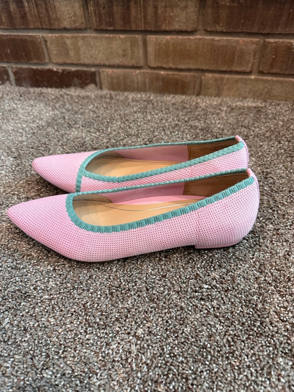 Vionic Dahlia Light Pink Knit Pointed Toe Ballet Flats, Size 9, Like New - Picture 3 of 6